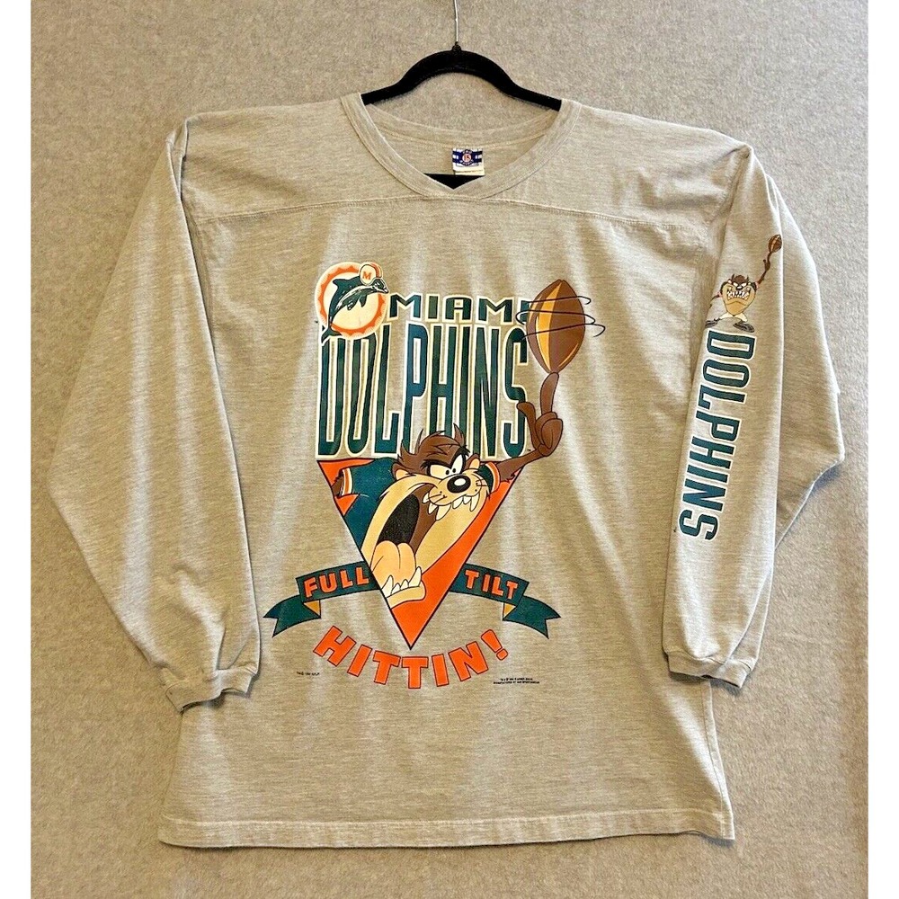 Vintage 1994 Miami Dolphins Taz Tee Shirt XL 90s Tasmanian Devil